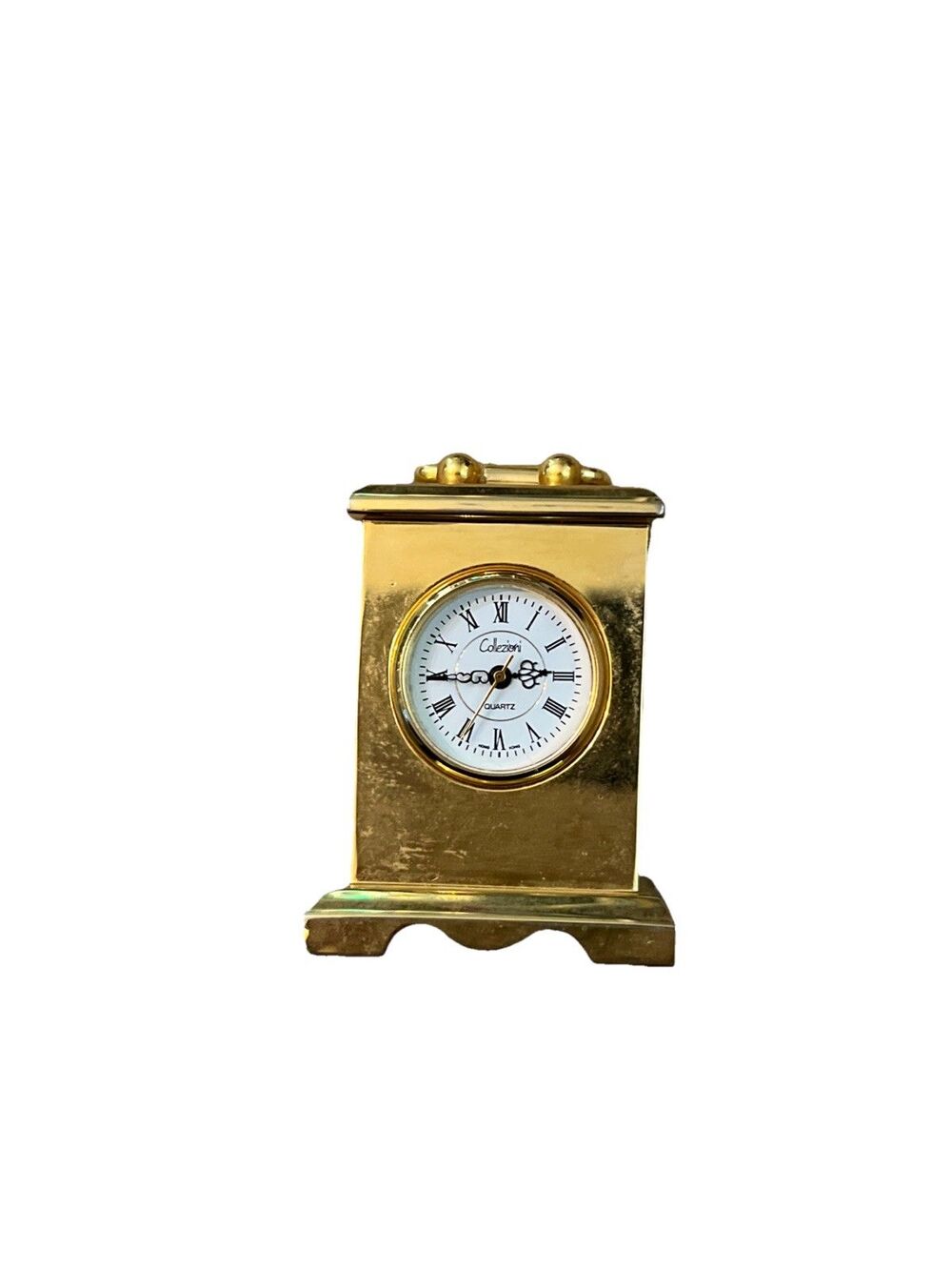 Miniature Clock Quartz Works Colezioni Brass Carriage Small Mini